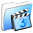 Aqua Smooth Folder Movies Icon 48x48 png